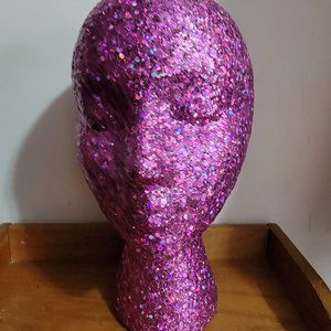 Purple Glitter Mannequin Head